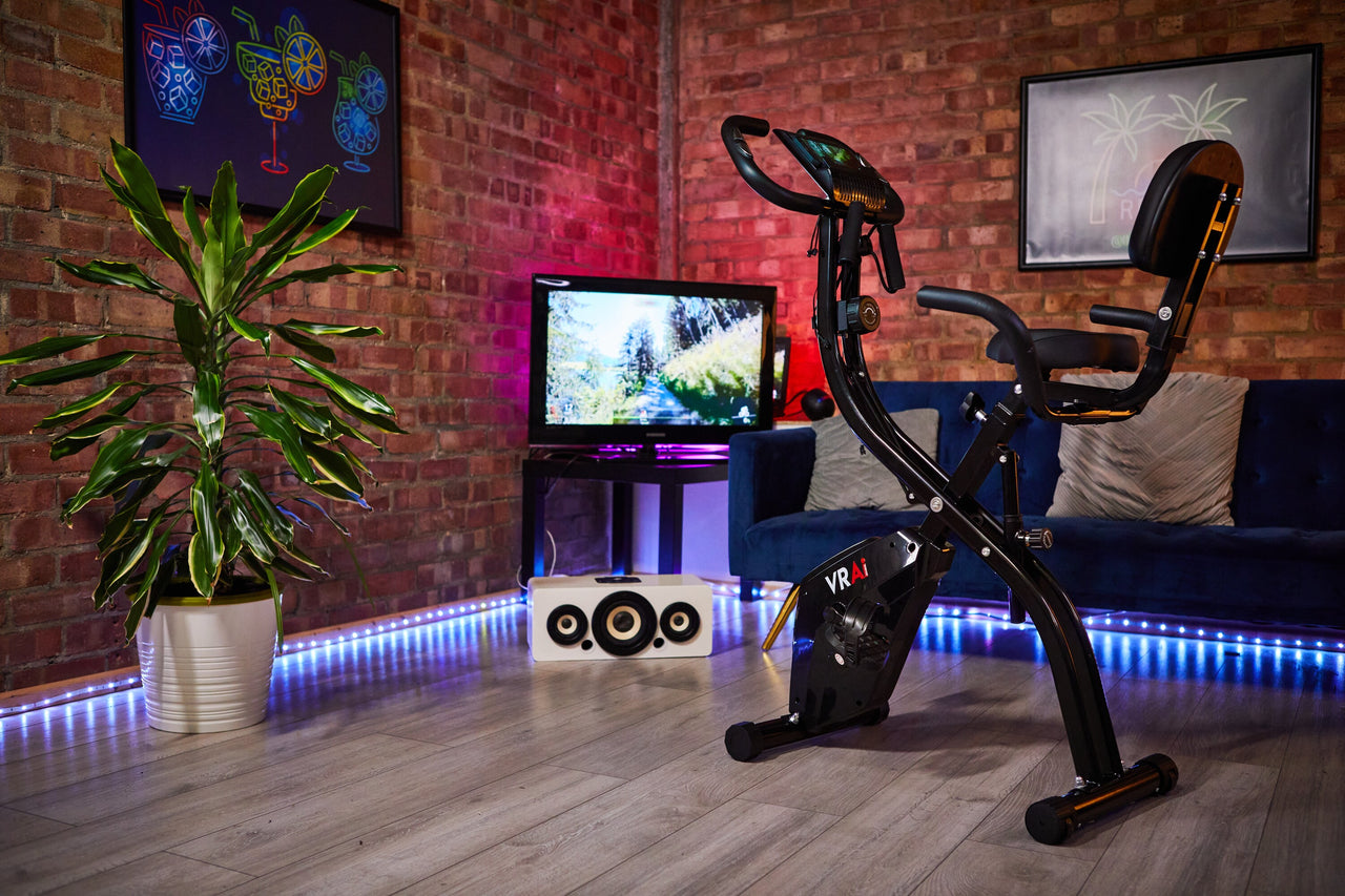 VRAi Fitness SXB-350 Folding Exercise Bike With Bluetooth App Compatibility  [Ultimate Fitness Bundle]