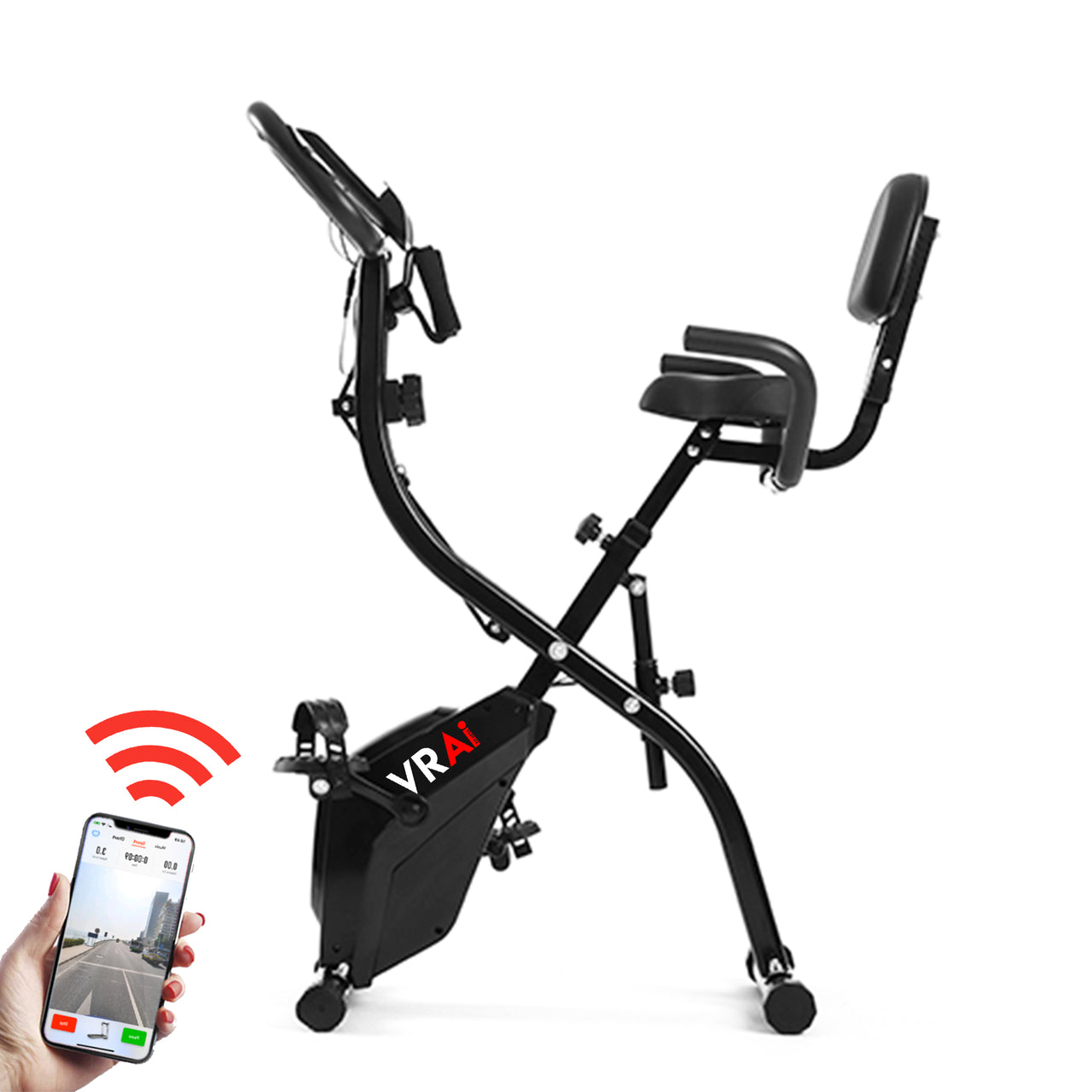 VRAi Fitness SXB-350 Folding Exercise Bike With Bluetooth App Compatibility  [Ultimate Fitness Bundle]