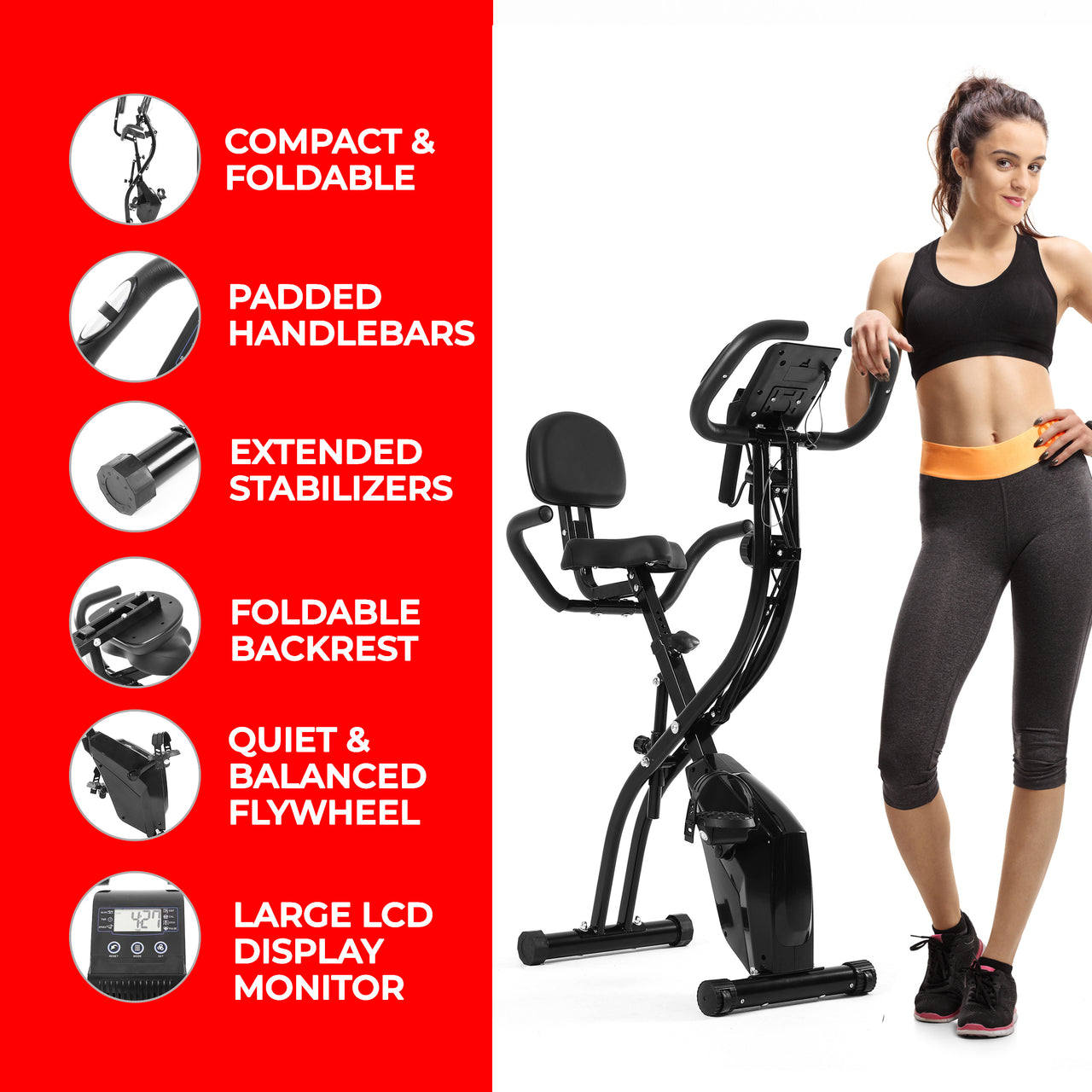 VRAi Fitness SXB-350 Folding Exercise Bike With Bluetooth App Compatibility  [Ultimate Fitness Bundle]