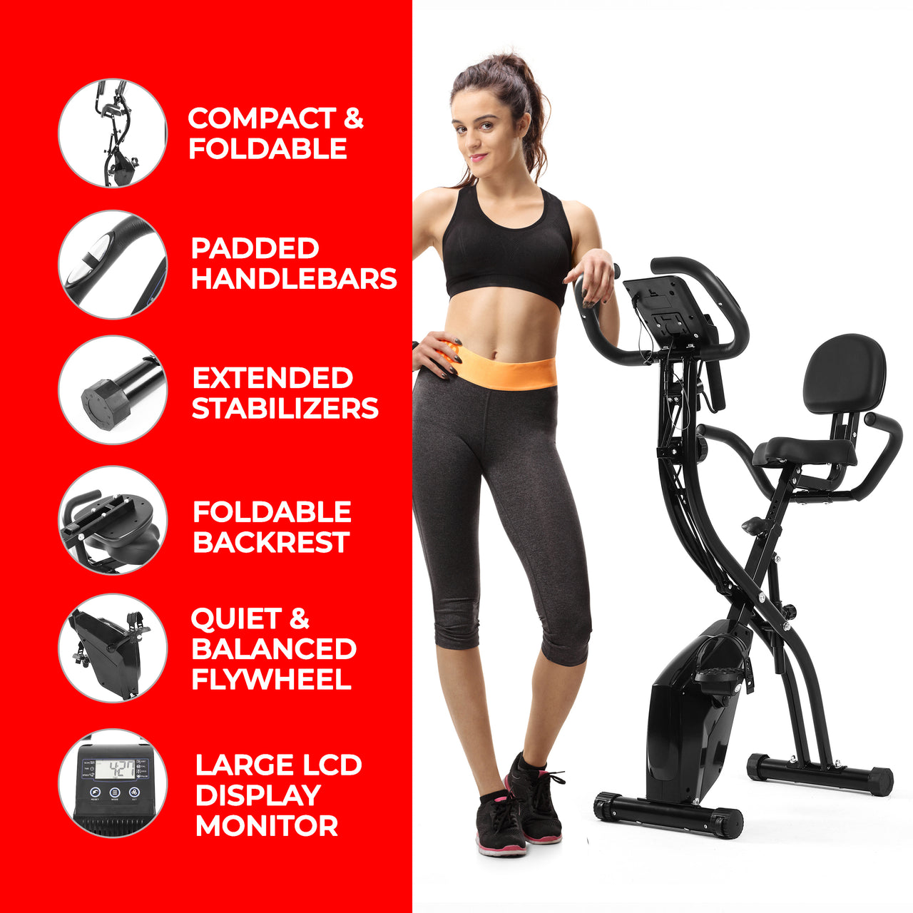 VRAi Fitness SXB-350 Folding Exercise Bike With Bluetooth App Compatibility  [Ultimate Fitness Bundle]