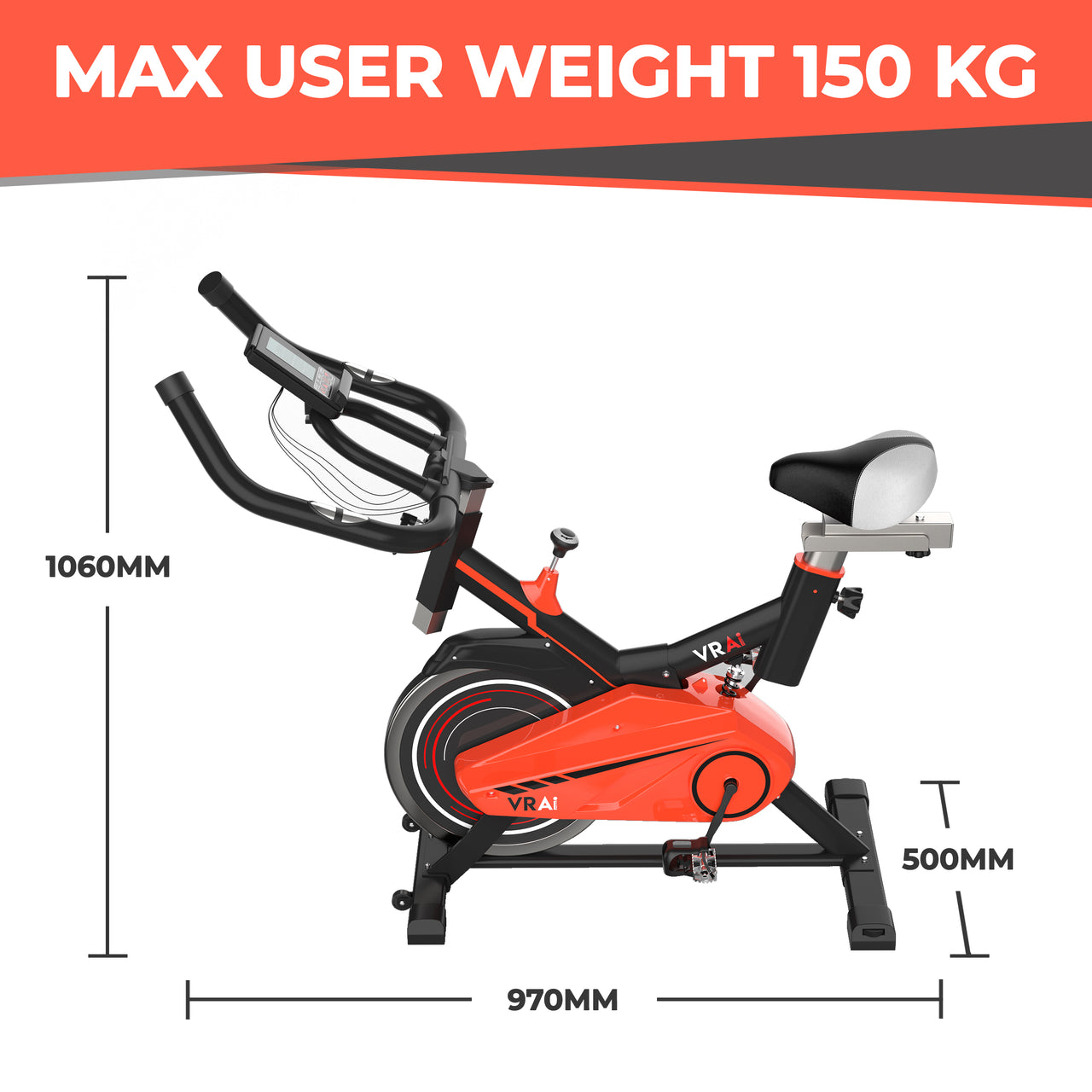 VRAi FITNESS SB1000X EXERCISE SPIN BIKE WITH BLUETOOTH APP COMPATIBILITY [Ultimate Fitness Bundle]